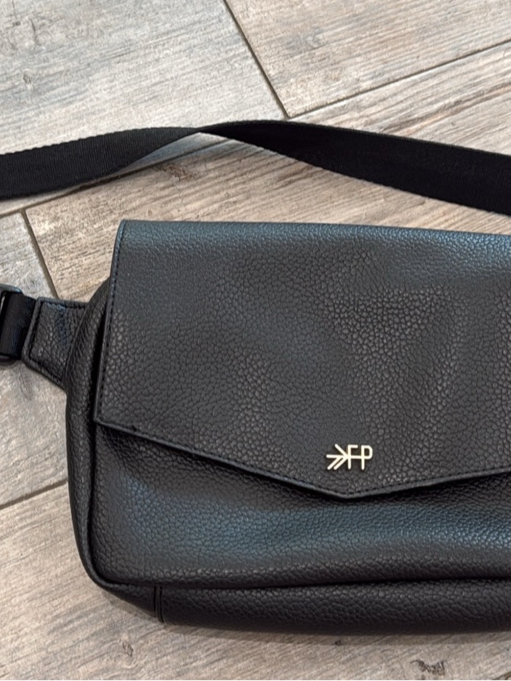 Black Freshly Picked Pebbled Leather Crossbody Bag